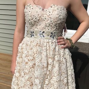 White Beaded Homecoming Dress